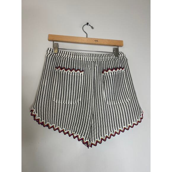 NEW Saylor Verna Crochet Knit Stripe Shorts Rickrack Trim Set Black Size: Large - Picture 10 of 11